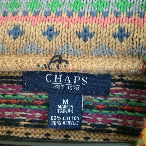 Chaps Ralph Lauren Gingham Long Sleeve Button Down + Shall Collar Sweater Vest - Picture 10 of 10